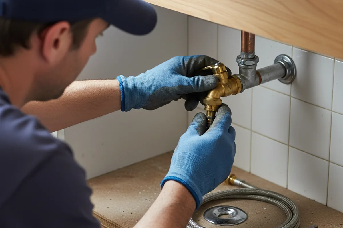 Shutoff valve and fitting work during Emergency Plumbing in Husser